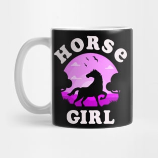 Horses Girl I Like My Horse Pink Vintage Sunset Theme Mug